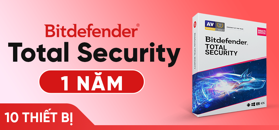 Bitdefender Total Security 1 năm 10 thiết bị - Code kích hoạt